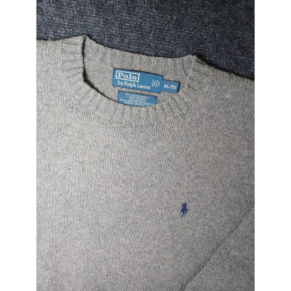 Polo Ralph Lauren XL Merino Wool Gray Long Sleeve Sweater
